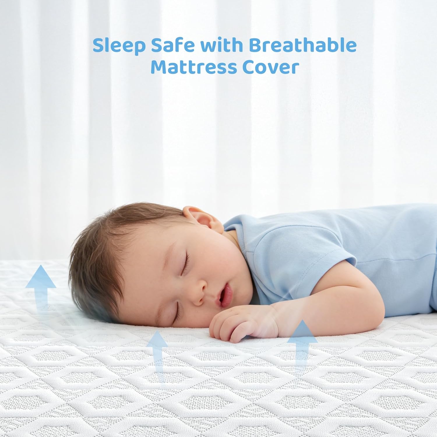 Dourxi Crib Mattress, Dual Firmness Soft & Firm Memory Foam Toddler Mattress, 3-Layer Baby Mattresses with Breathable Washable Cover, CertiPUR-US Certified, 52" x 27.5" x 6" for Crib and Toddler Bed
