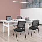 CLATINA Stackable & Foldable Office Chairs with Ergonomic Lumbar Support and Thickened Seat Cushion, Folding Mesh Fabric Reception Guest Chair for School Church Lobby Conference Room, Black (2pk)