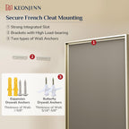 Keonjinn 20" x 30" Brushed Nickel Bathroom Mirrors for Over Sink, Silver Vanity Mirror for Wall, Thick Metal Framed, Beveled Edge Tempered Glass, Modern Farmhouse Rectangle Mirror for Bathroom Decor