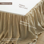 BISELINA French Linen Bed Skirt with Pleated Frills 18-Inch Tailored Drop Natural Flax Cotton Blend Dust Ruffle Soft Cozy Farmhouse Bedding (18" Queen, Ruffle Linen)