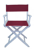 Gold Medal Commercial 18" Table Height White Frame Directors Chair - Burgundy