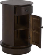 SAFAVIEH Furniture - Tabitha 1-Drawer Accent Table - Dark Chocolate - Solid Wood - Farmhouse Storage Design - Ideal for Living Room, Entryway, 17.7" W x 17.7" D x 26" H - Fully Assembled (AMH5712F)