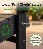 Folding Adirondack Chair, 25 Year Fade Proof Recycled HDPE Oversized Fire Pit Chair, 400 LBS Weight Capacity Outdoor Chair with Cup Holder, Umbrella Hole, Wood Texture for Patio Garden, Deck, Poolside