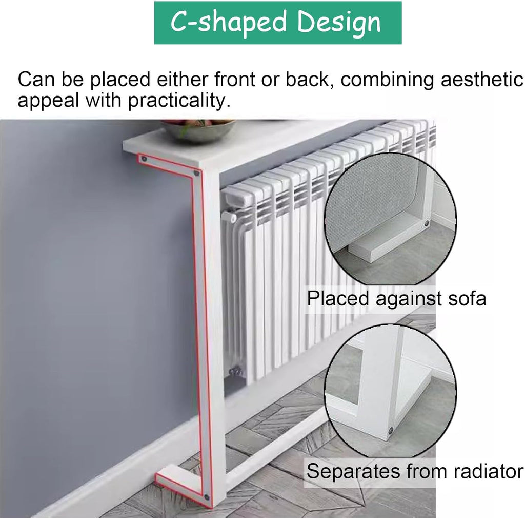 Modern Narrow Hallway Accent Table, Behind Couch Slim Table for Dorm Room, Wooden Window Sill & Radiator Tables for Home Office(White,160x20x80cm)