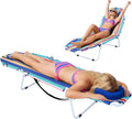 LILYPELLE Tanning Chair with Face Hole, Heavy Duty Outside Lounge Chair with Mattress, Folding Outdoor Face Down Tanning Chairs Arm Hole for Beach Poolside Patio Sunbathing Lawn Camping