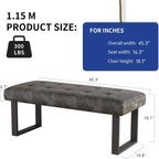 JIEXI 45.3'' Upholstered Quality Cloth Fabrics Bench with Metal Leg, Button Tufted Design Footstool, Waiting Bedroom Room Reception Bench, Office Chair, for Entryway and Kitchen