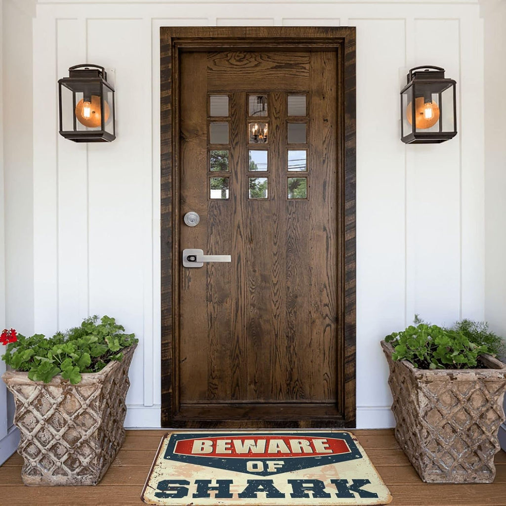 Funny Shoes Beware of Shark Rug Front Door Rugs Indoor Farmhouse Kitchen Mats(65X90CM)