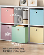 SONGMICS Storage Cubes, Set of 6 Odorless Foldable Storage Boxes, 10.2 x 10.2 x 11 Inches, Closet Organizers for Shelf, Rainbow Storage Bins, Colorful Fabric Bins for Bedroom, Living Room URFB226X01