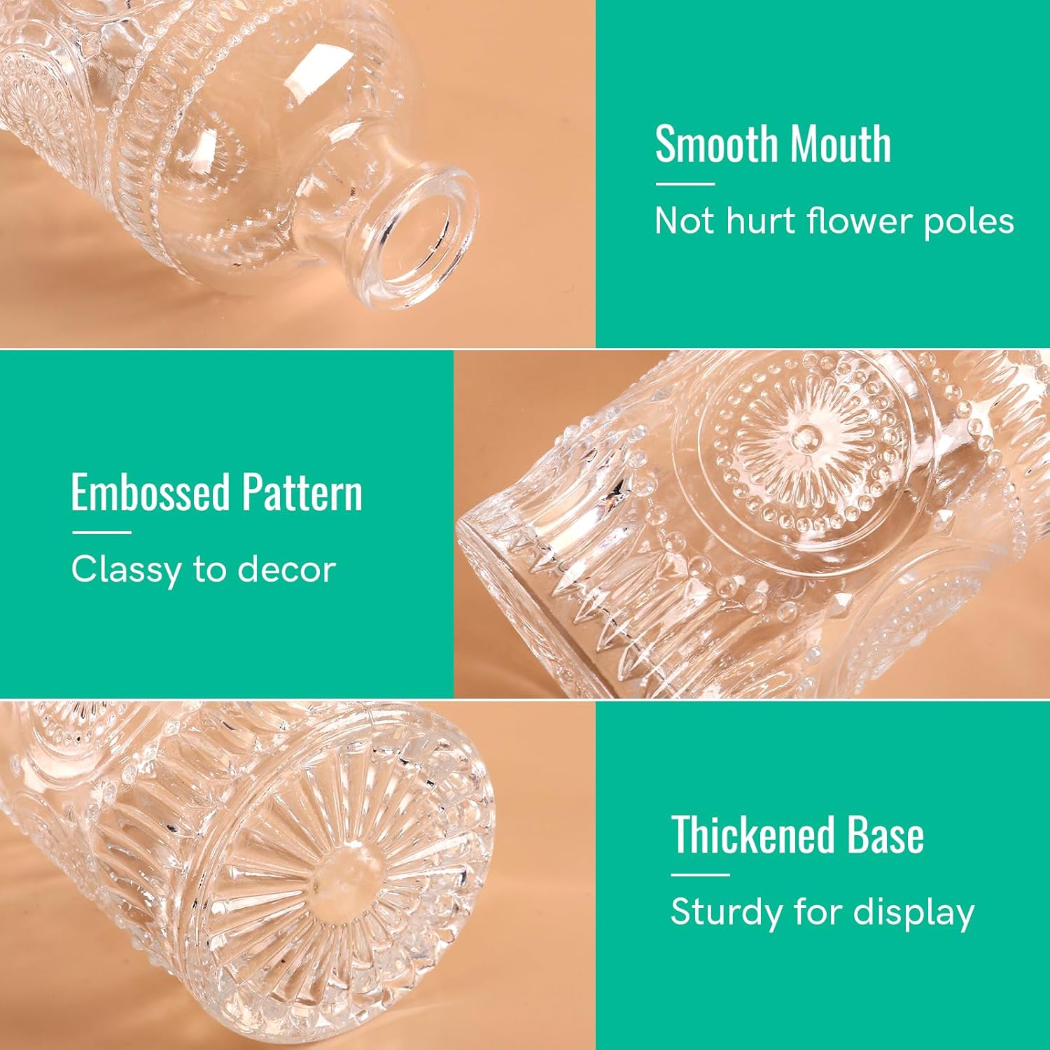 Vintage Glass Bud Vases Bulk 30 Pack|Small Clear Flower Vases for Wedding Decor, Centerpiece Table Decorations, Rustic Home & Party Decor (Transparent)