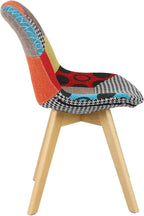 WOLTU BH29mf-4 Set of 4 Multi-Coloured Linen and Wood Dining Chairs Kitchen Chairs
