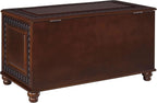 BOWERY HILL 40" x 21" Traditional Wood Cedar Blanket Chest, Flip Open Storage, Fully Lined with Cedar, for Bedroom/Living Room, in Deep Tobacco Finish