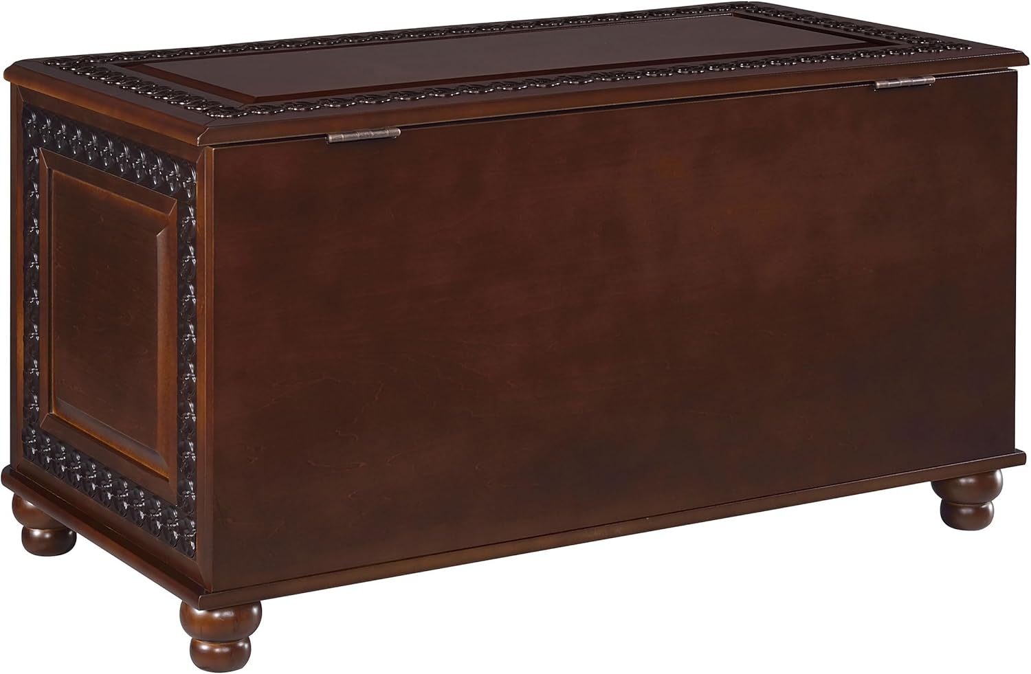 BOWERY HILL 40" x 21" Traditional Wood Cedar Blanket Chest, Flip Open Storage, Fully Lined with Cedar, for Bedroom/Living Room, in Deep Tobacco Finish