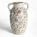Vintage Ceramic Vase with Handles, 9.45 Inch Crackle Glaze Floral Pattern Vase, Rustic Farmhouse Decorative Flower Vase for Table Centerpieces, Boho & Chinoiserie Home Decor
