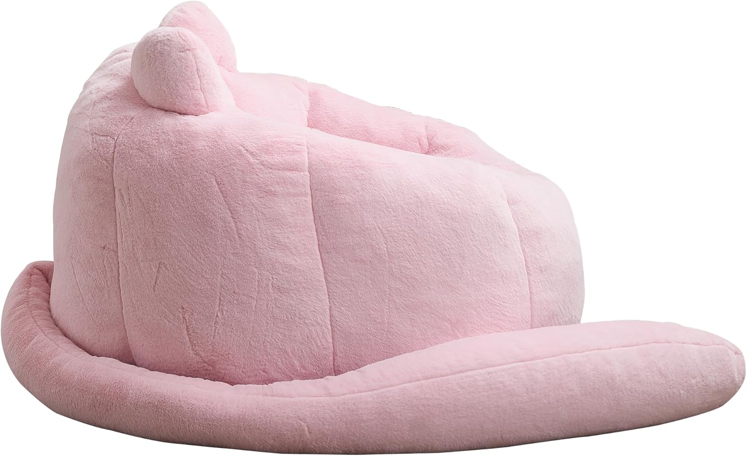YISHENG Faux Fur Bean Bag Chairs, Cat Design，Large Bean Bag Couch for Adults,Stuffed Single Sofa Chair Comfy Giant Bean Bag Chair with Spacious Design for Playing or Bedroom,Reading Pink