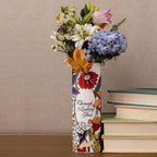 Steel Mill & Co. Ceramic Book-Shaped Vase, Through the Looking Glass | Original Large Decorative Vases for Home Decor, Cute Classic Bookshelf Decor, Unique Vase for Book Lovers