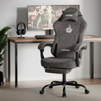 Ergonomic Gaming Chair Video Gamer Chairs Gaming Computer Chairs Gamer Chairs for Adults Massage Lumbar Support Swivel Height Adjustable Headrest Backrest Grey