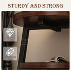 YUNMUARY-Walnut Wood Side Table,Modern Round Bed Tables Bedroom,Circle End Table with Storage,16 Inches Wide Small Couch End Tables for Kitchen,Hallway,Living Room,and Corners.