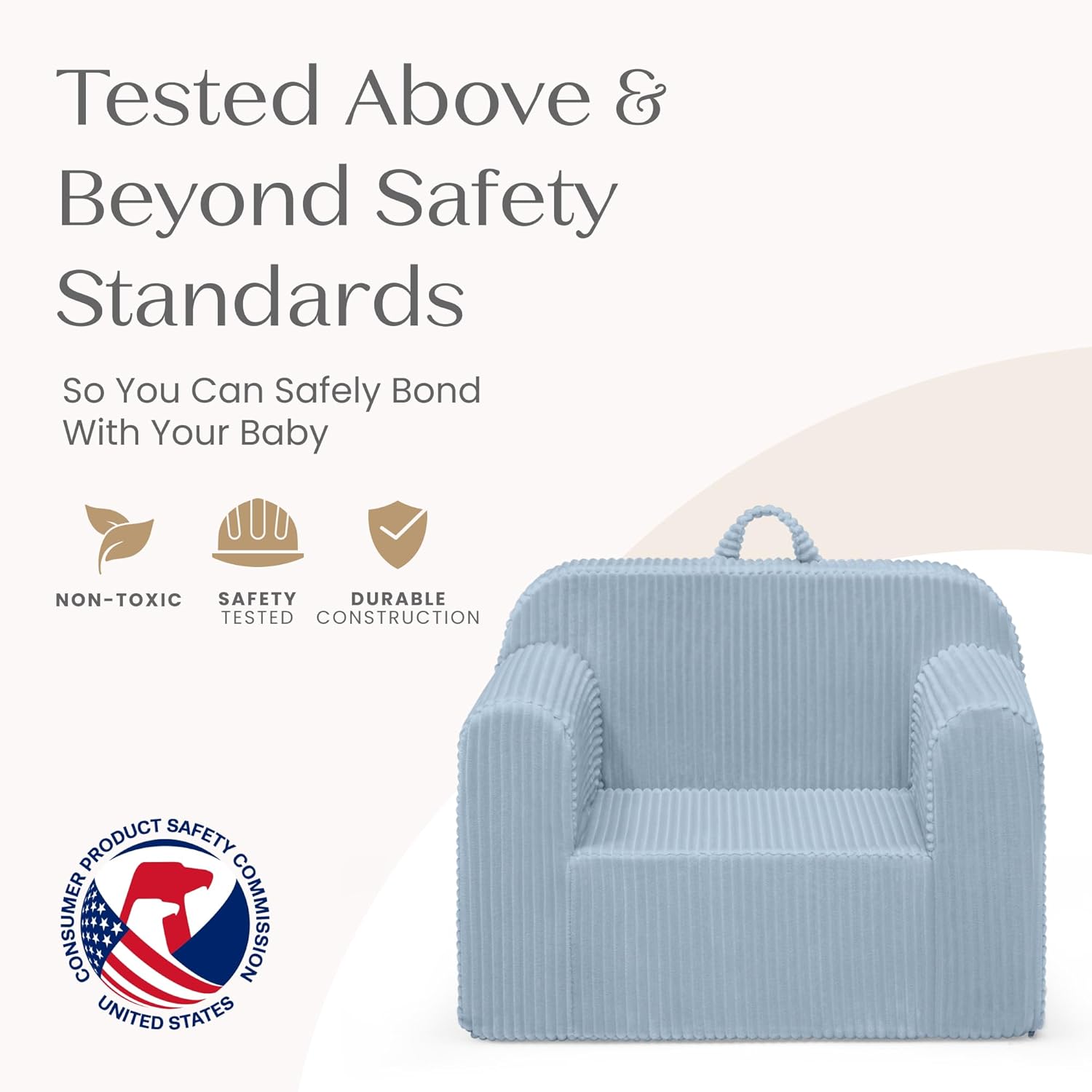 Delta Children Cozee Corduroy Foam Chair, Blue