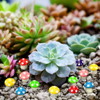 JUNEBRUSHS 120 Pcs Mini Resin Mushroom Colorful Fake Mushrooms Tiny Resin Mushroom Miniature Mushroom Figurines Mushroom Ornaments for Fairy Garden Landscape Crafts Party Favors