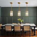 Gold Pendant Lighting Modern Pendant Light Mini Crystal Chandeliers Adjustable Pendant Light Fixture for Kitchen Island Dinning Room Corridor Bedroom(Gold 3-Pack)