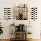 B4Life Wine Rack and Holder Wall Mounted 12 Bottles, Metal Hanging Mount Racks for Wall, Liquor, Champagne for Bottles Storage Home Bar, Cellar and Kitchen, Dining Room (Black, 12 Bottle)
