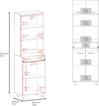 79" Tall Kitchen Pantry Cabinet with Storage,Open Shelves & Microwave Stand, Wooden Cupboard Credenza Bufffet Cabinet, Freestanding Kitchen Hutch for Living Room, Dining Room