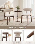 Dining Room Chairs Set of 4, Upholstered Farmhouse Dining Chairs, Modern Fabric Kitchen Chairs with Solid Wood Leg,Beige