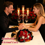 Preserved Red Rose Bouquet for her, Eternal Rose Gift Set in Premium-Quality for Girlfriend, Engagement, Mother’s Day, Birthday, Anniversary, Graduation, Valentine’s Day, Independent Day