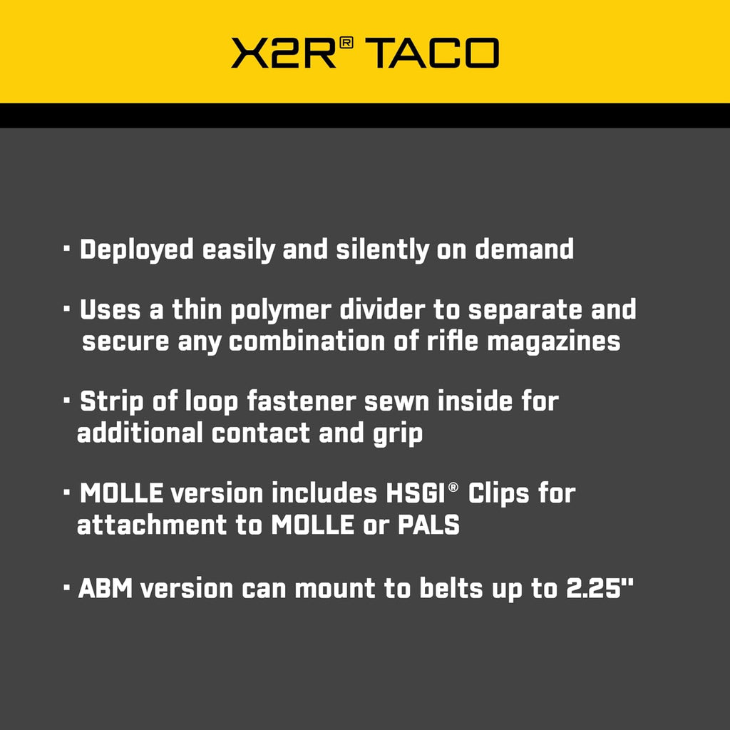 High Speed Gear - X2R Taco MOLLE Mag Pouch, Police Gear & Military Gear, Tactical Magazine Pouch for Professionals