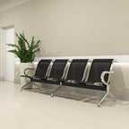 Kinfant Waiting Room Chairs - Whole 4-Seat Connect Reception Chairs Waiting Room Chairs with Arms & Stainless Steel Frame, Waiting Room Bench Lobby Chair for Office Airport Bank Hospital