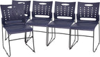 Flash Furniture HERCULES Series 881 lb. Capacity Navy Sled Base Stack Chairs with Air-Vent Back, Set of 5