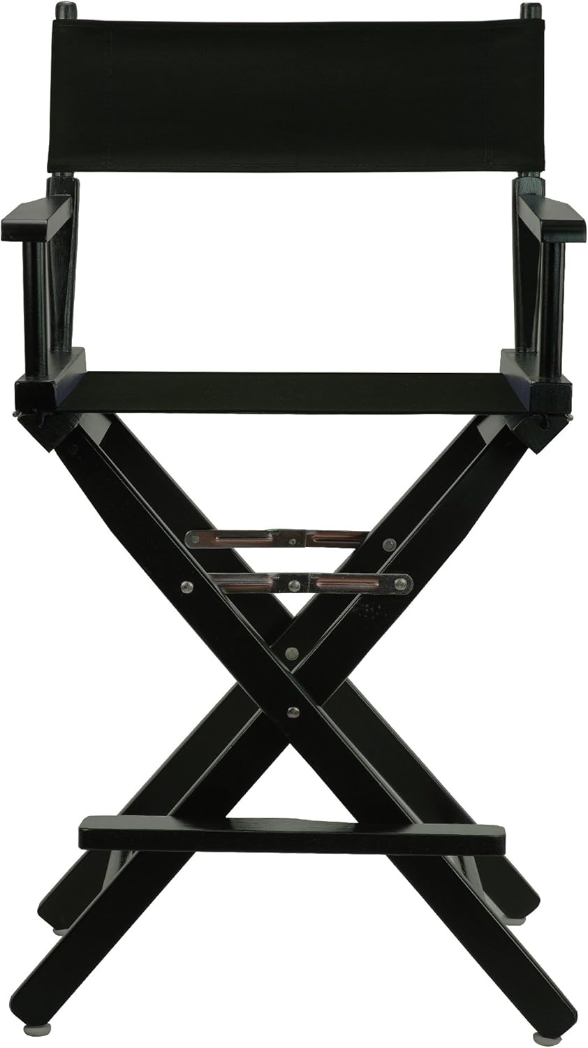 Casual Home 24" Director's Chair Black Frame-with Black Canvas, Counter Height