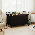 StorageWorks Toy Box with Wheels for Kids, 200L Extra Large Toy Storage Chest and Organizer, 27.5" Metal Toybox with 360° Swivel Wheels for Bedroom, Kids Room, Stuffed Animal Storage, Black