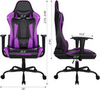 Gaming Chair,High Back Ergonomic Racing Gamer Chair with Lumbar Support and Headrest,Girl Computer Desk Chair with Height Adjustable(Purple)