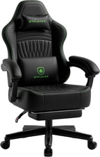 GTPLAYER Gaming Chair, Video Game Chairs with Footrest, PC Gamer Chairs for Adults - Padded High Back Ergonomic Reclining Silla Gamer, Linkage Armrest, Ace Pro, Black Green