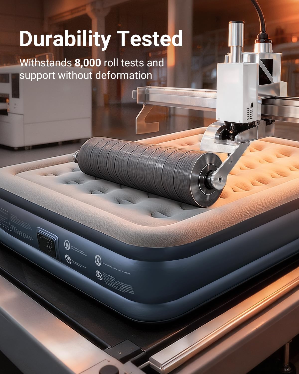 iDOO Queen Air Mattress with Built in Pump, 18 Raised Comfort Inflatable Blow up Mattress, Upgraded Support Structure Portable Air Bed for Camping, Guests and Home, Colchon Inflable, 650lbs Max
