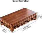 Freestanding Hollow Carving Wooden Shrine Altar Table Personal Shrine Altar Table Shelf Buddhist Prayer Altar Cabinet for Living Room, Bedroom(40 * 25 * 12cm/15.7 * 9.8 * 4.7in)