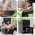 Urban August Dual Combination & Keyed Lockbox - Lockable Box for Everyday Use - Multi-Purpose lock for Home & Office Safety - Made of Industrial-Grade Plastic - One Size (Graphite)