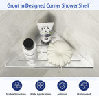 8‘’ Corner Shower Shelf 2PCS, 304 Stainless Steel Recessed Bathroom Shelves for Tiled Wall (Polished, 8'')