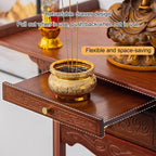 Personal Shrine Altar Table with Storage, Bamboo Meditation Altar Cabniat, Chinese Cabinet Offering Table Buddha Niche, for Living Room, Bedroom, Office(59cm/23.2in)