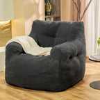 Jumbo Plush Bean Bag Chair for Adults with Head & Back Support - Extra Large Durable Tear-Resistant Fabric (Small)