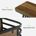 LITTLE TREE End Table for Living Room, 3-Tier Side Table for Small Spaces, Industrial Narrow Side Table with Storage Shelf in Oak Brown and Black