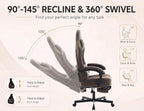Office Desk Computer Gaming Chair for Adults, Ergonomic High Back Gamer Chair with Massage and Pocket Spring Cushion, Swivel Comfy Video Game Chairs with Footrest and Lumbar Support (Pro Grey)