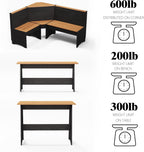 Farmhouse Breakfast Nook Table Set, Dining Nook Set with Corner Bench,with Storage Function Mid Century Modern Small Dining Table Set, Kitchen Table Corner Set (Black + Natural)