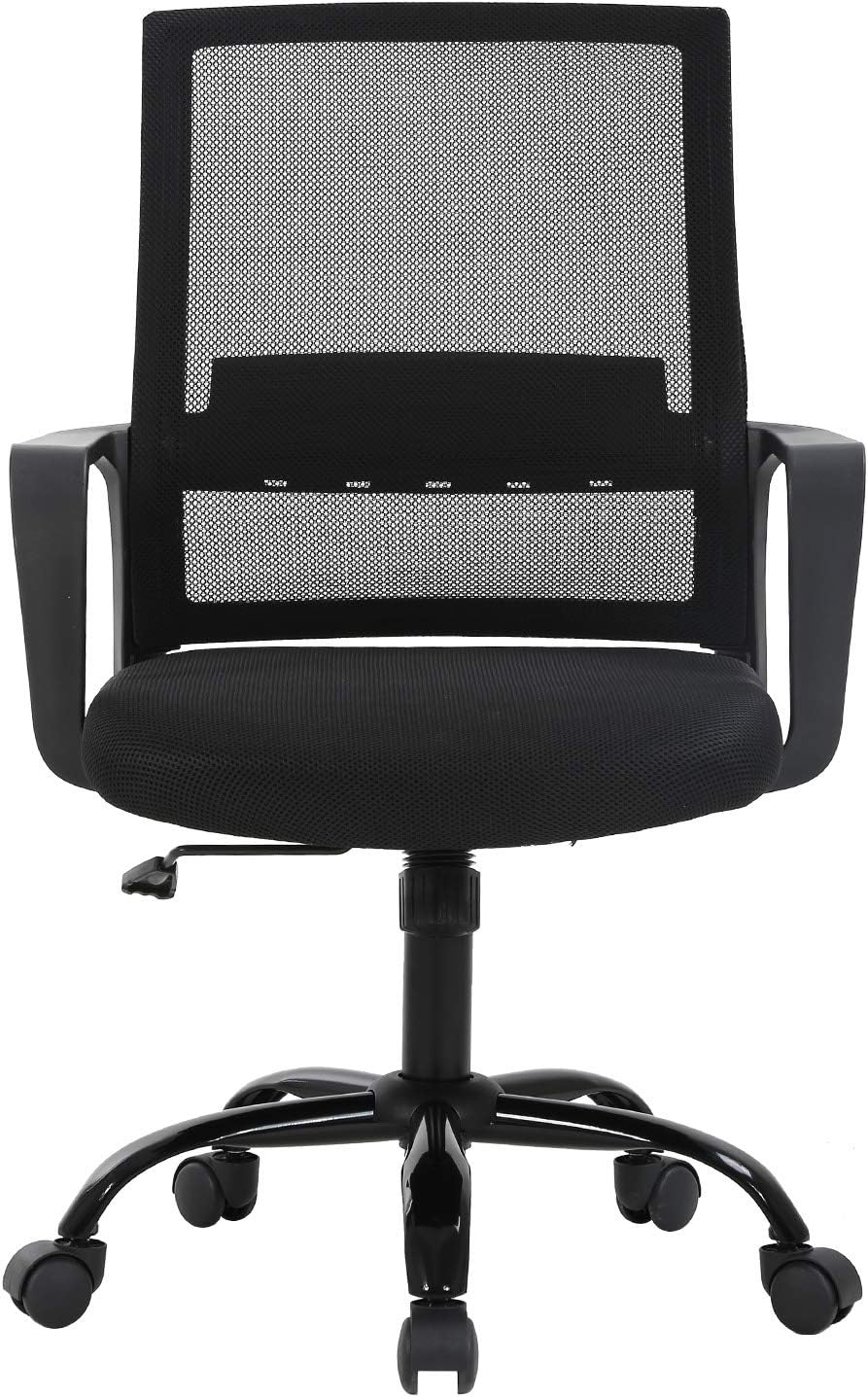 Office Chair Ergonomic Desk Chair Mid Back Computer Chair with Lumbar Support Armrests Breathable Mesh Height Adjustable Chair Rolling Swivel Chairs for Home Office,Black