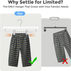 HOUSE DAY Premium Wooden Pants Skirts Hangers, Solid Wood Trousers Bottom Hanger with 2-Adjustable Clips, Clip Hangers for Slacks, Jeans, Shorts (White, Pack of 50)