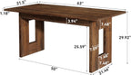 63" Solid Wood Dining Table for 4-6 People, Rustic Rectangular Wood Kitchen Table with Thick Top & Heavy-Duty Legs for Dining Room, Living Room, Rustic Brown