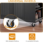 Yaheetech Rolling Kitchen Island Cart with Drop Leaf, Portable Rubberwood Breakfast Bar with Storage Cabinet, Open Shelves & Detachable Towel, 2 Drawers, Black