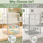 Baby Bottle Storage Organizer for Countertop, Large Clear Bottle Organizer, Baby Bottle Storage Organizer for Bottles, Nipples, Pump Parts, Cabinet, Kitchen Pantry