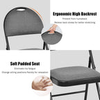 COSTWAY Padded Folding Chairs 2 Pack, Portable Steel Frame Dining Chairs with Cushion & Carry Design Back, Foldable Guest Chairs for Indoor & Outdoor Events Office Reception Wedding Party